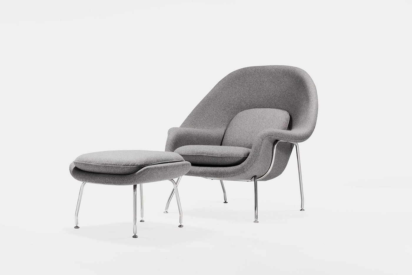 Womb Chair，皮毛，1948，Knoll，椅子，