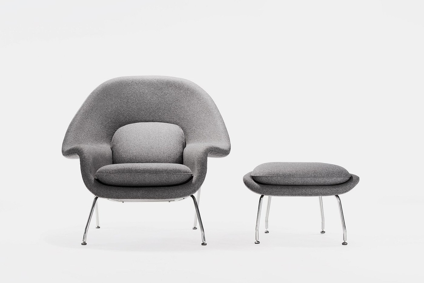 Womb Chair，皮毛，1948，Knoll，椅子，