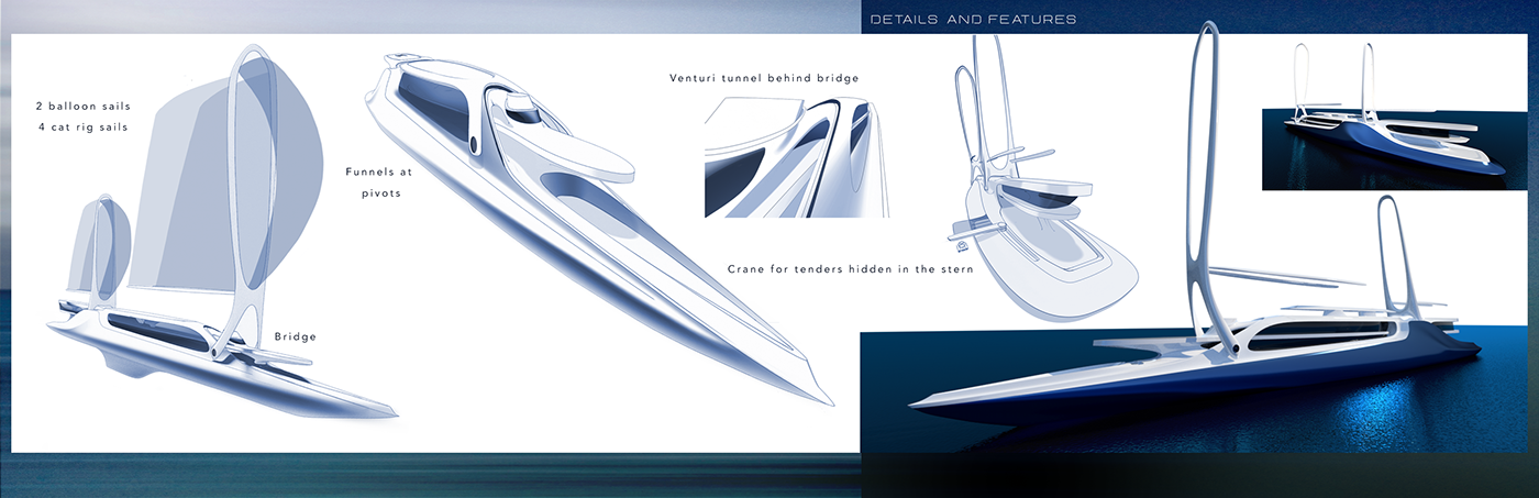 yacht，a ship，conceptual design，