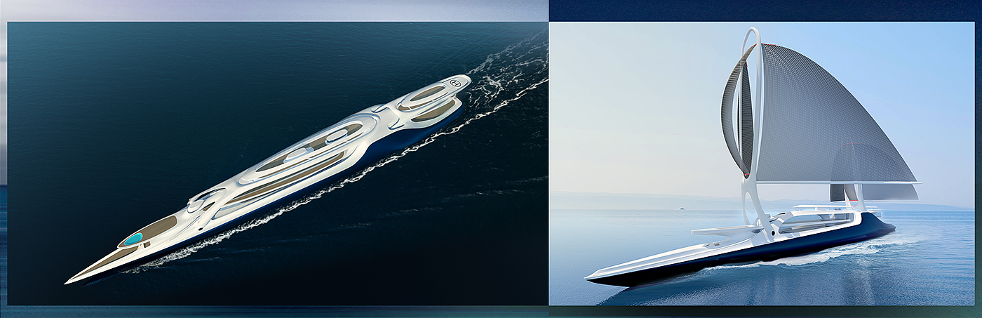 yacht，a ship，conceptual design，