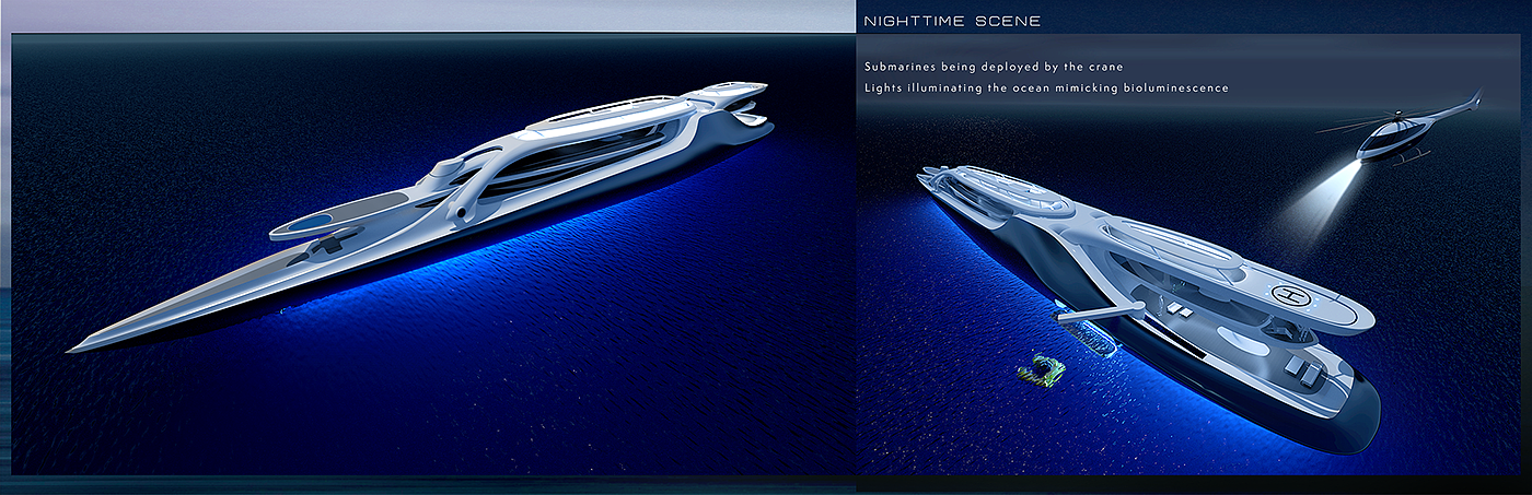 yacht，a ship，conceptual design，