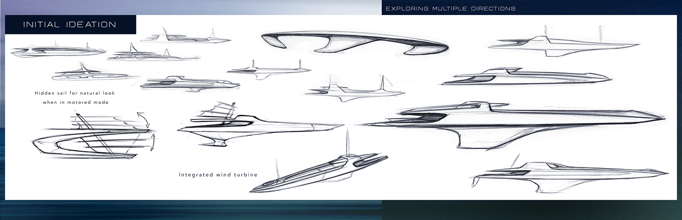 yacht，a ship，conceptual design，