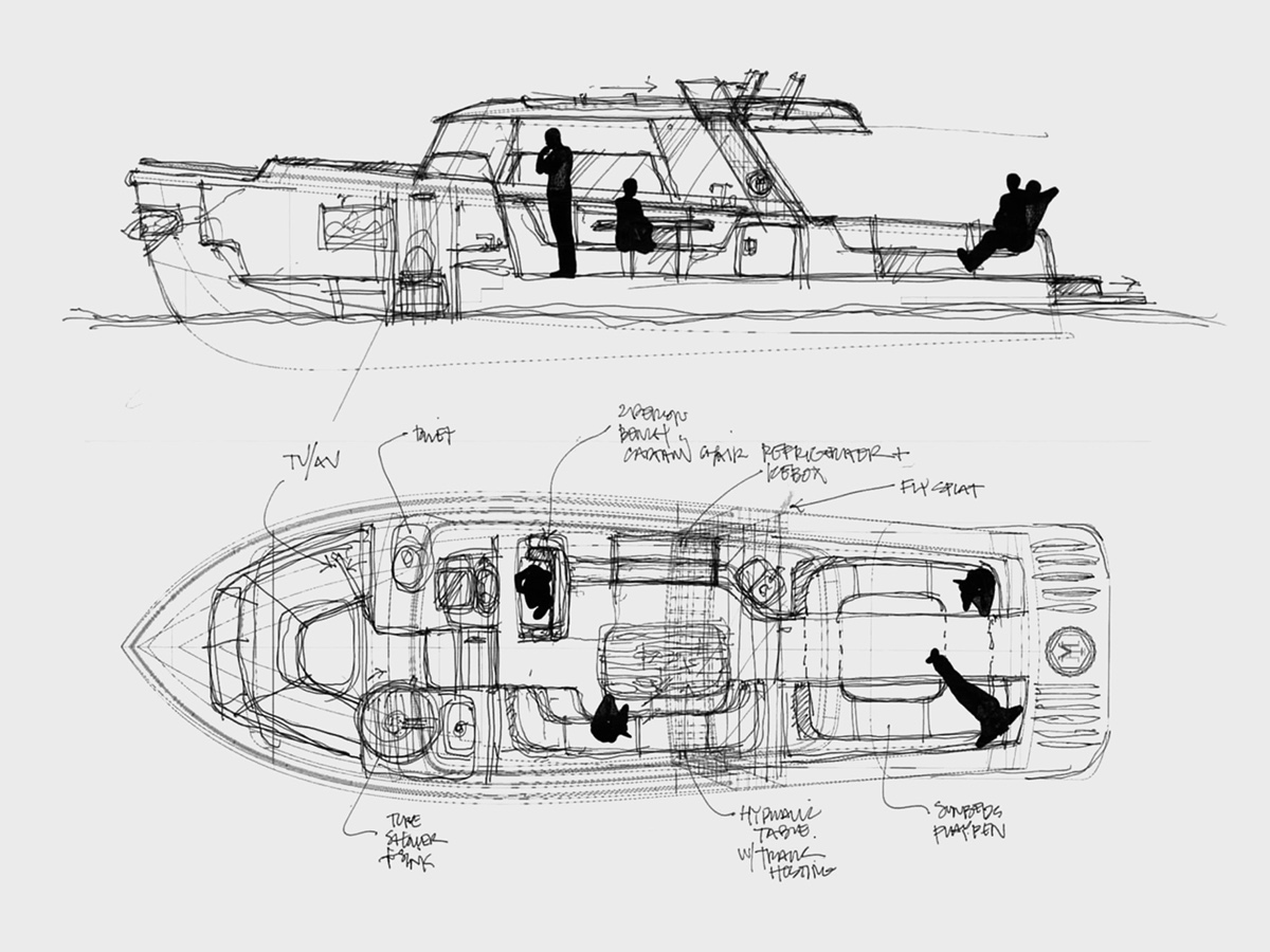 industrial design，vehicle，yacht，Huckins Yacht，