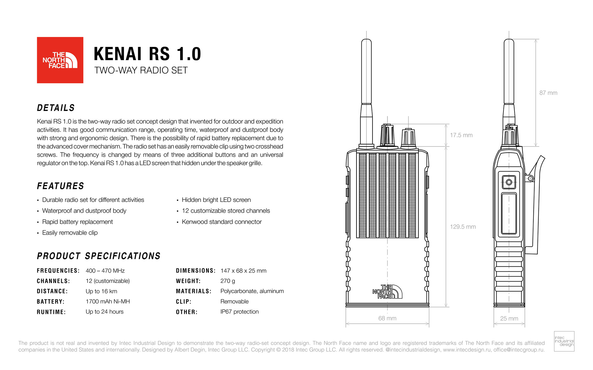 THE NORTH FACE，walkie-talkie，Two way radio，