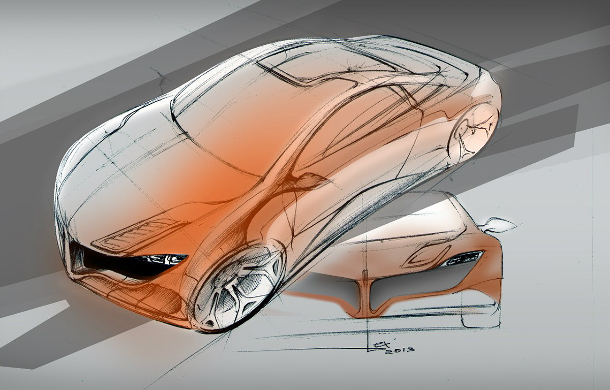 Hand drawn，automobile，Sketch，