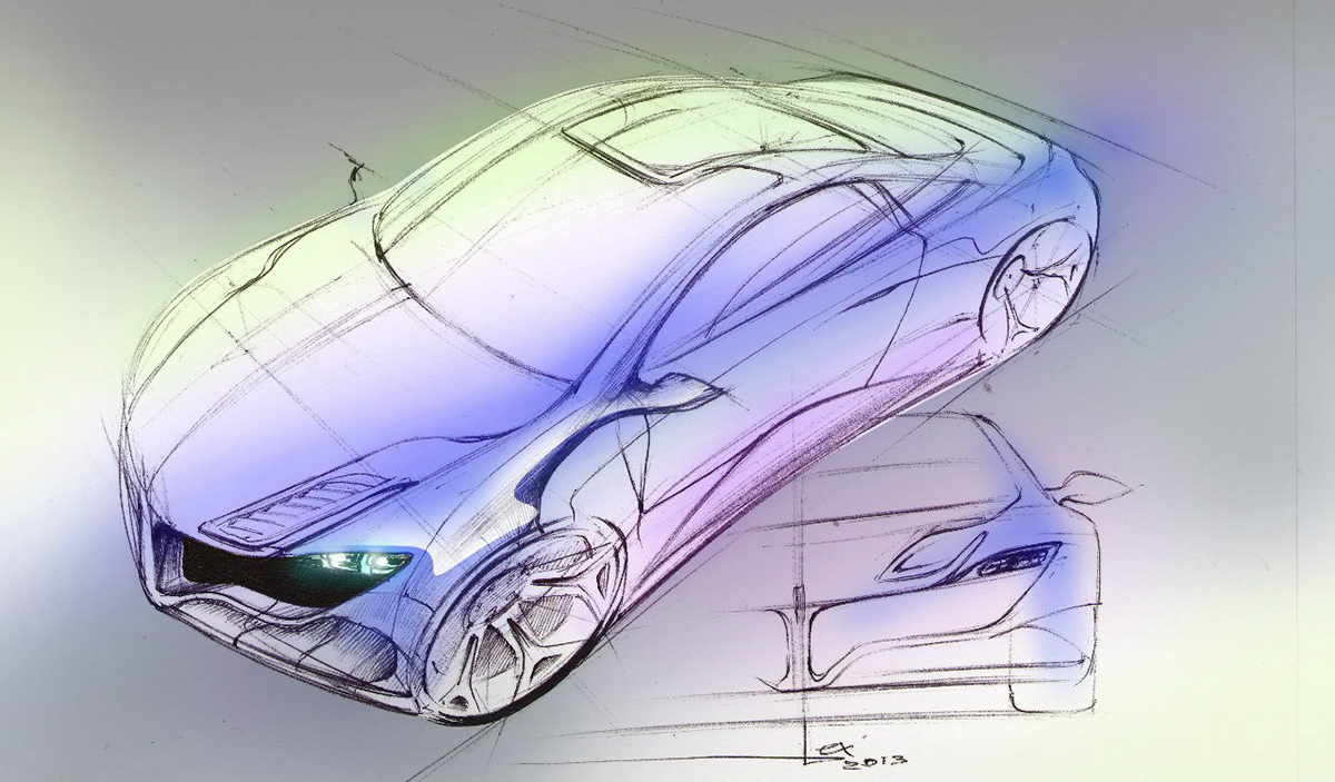 Hand drawn，automobile，Sketch，