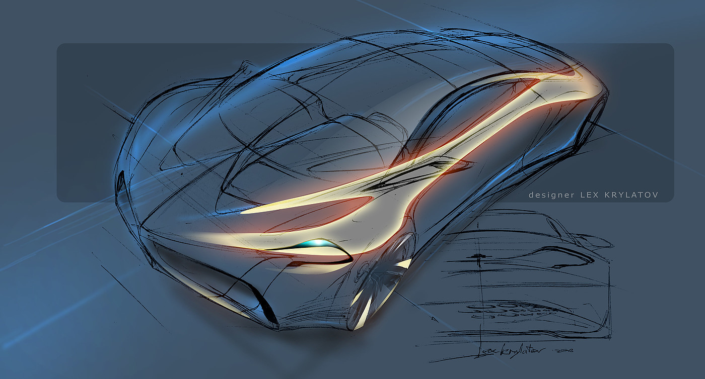 Hand drawn，automobile，Sketch，