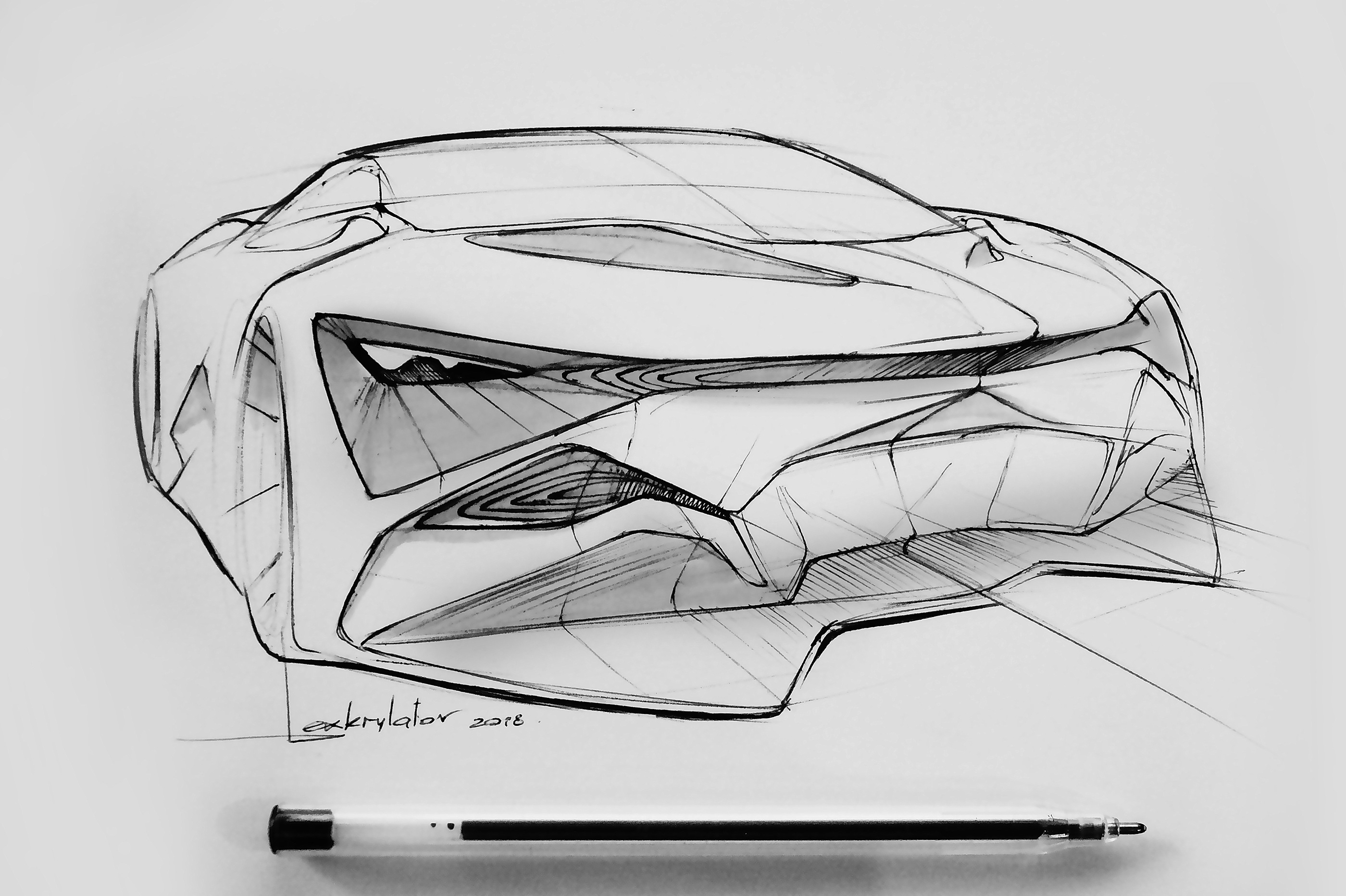 Hand drawn，automobile，Sketch，