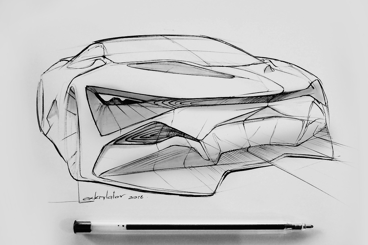 Hand drawn，automobile，Sketch，