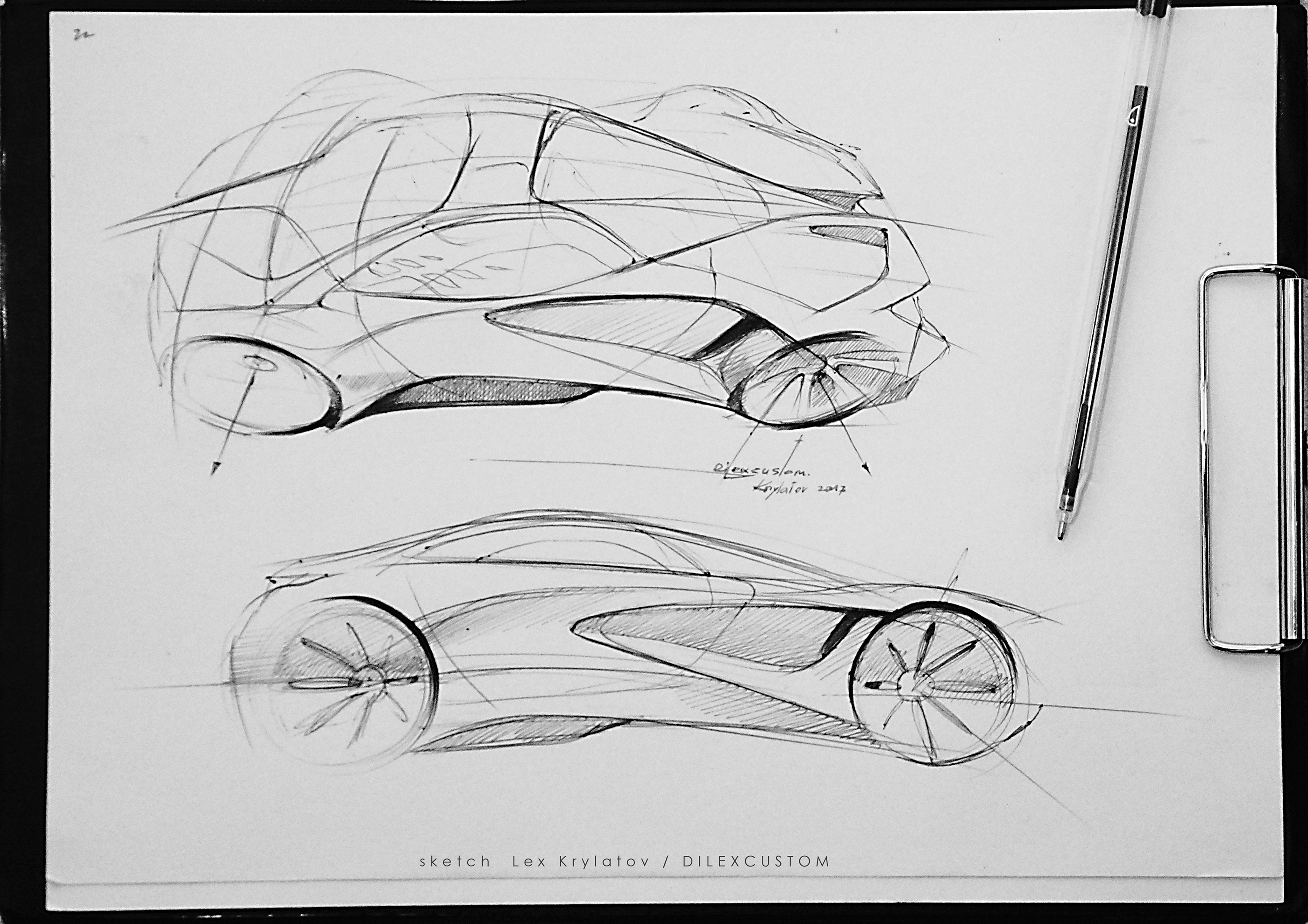 Hand drawn，automobile，Sketch，