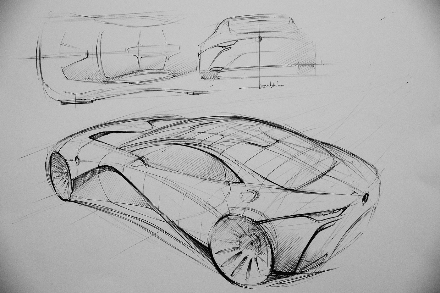 Hand drawn，automobile，Sketch，