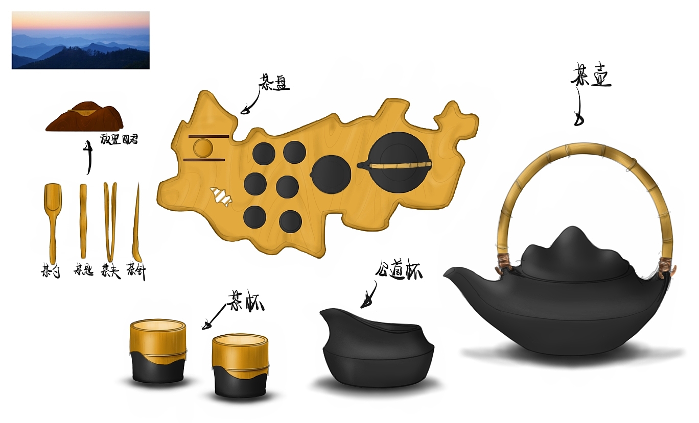 Deqing，Bi Sheh，tea set，