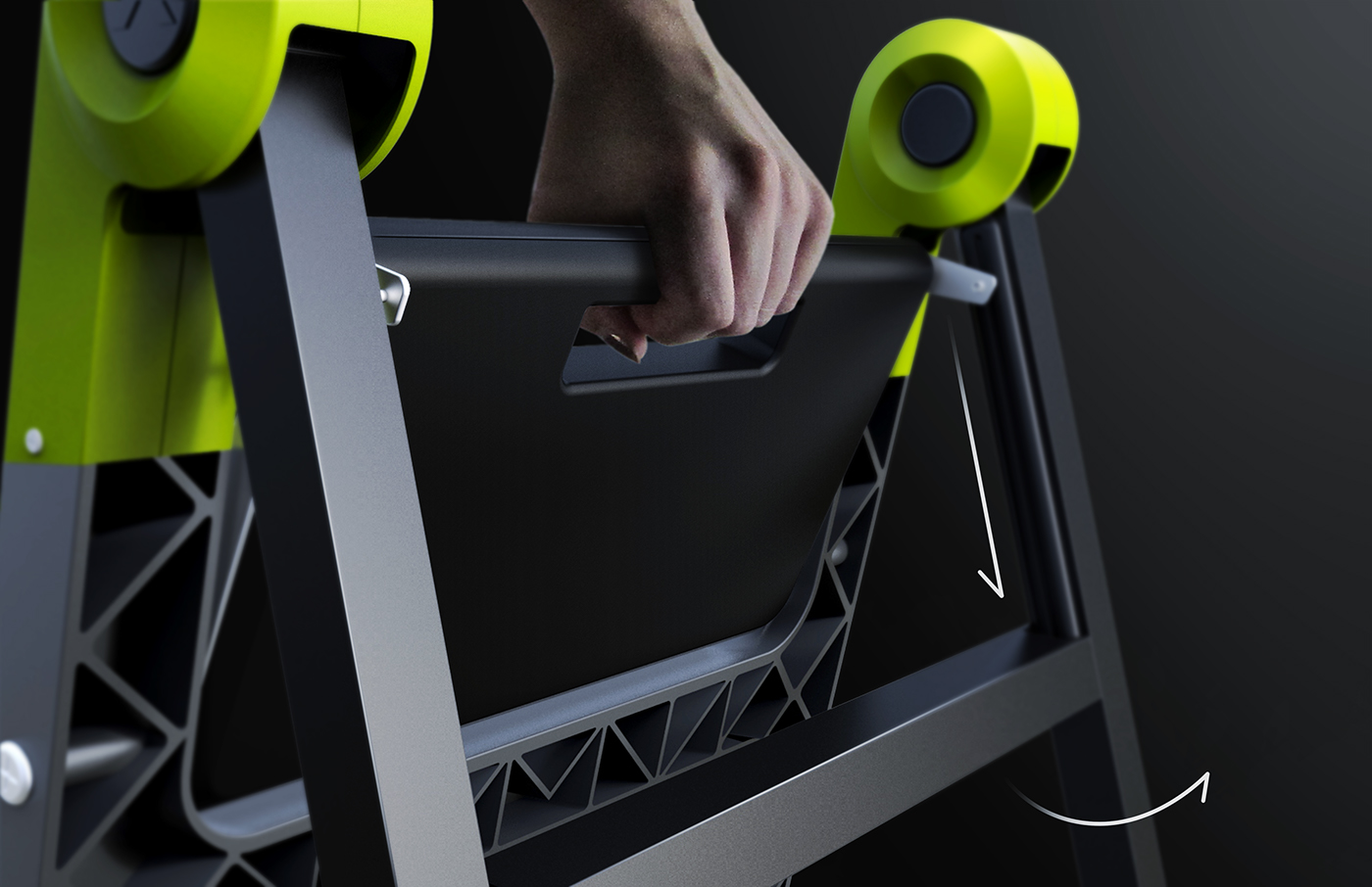 Pascal Ruelle，ladder，fold，portable，