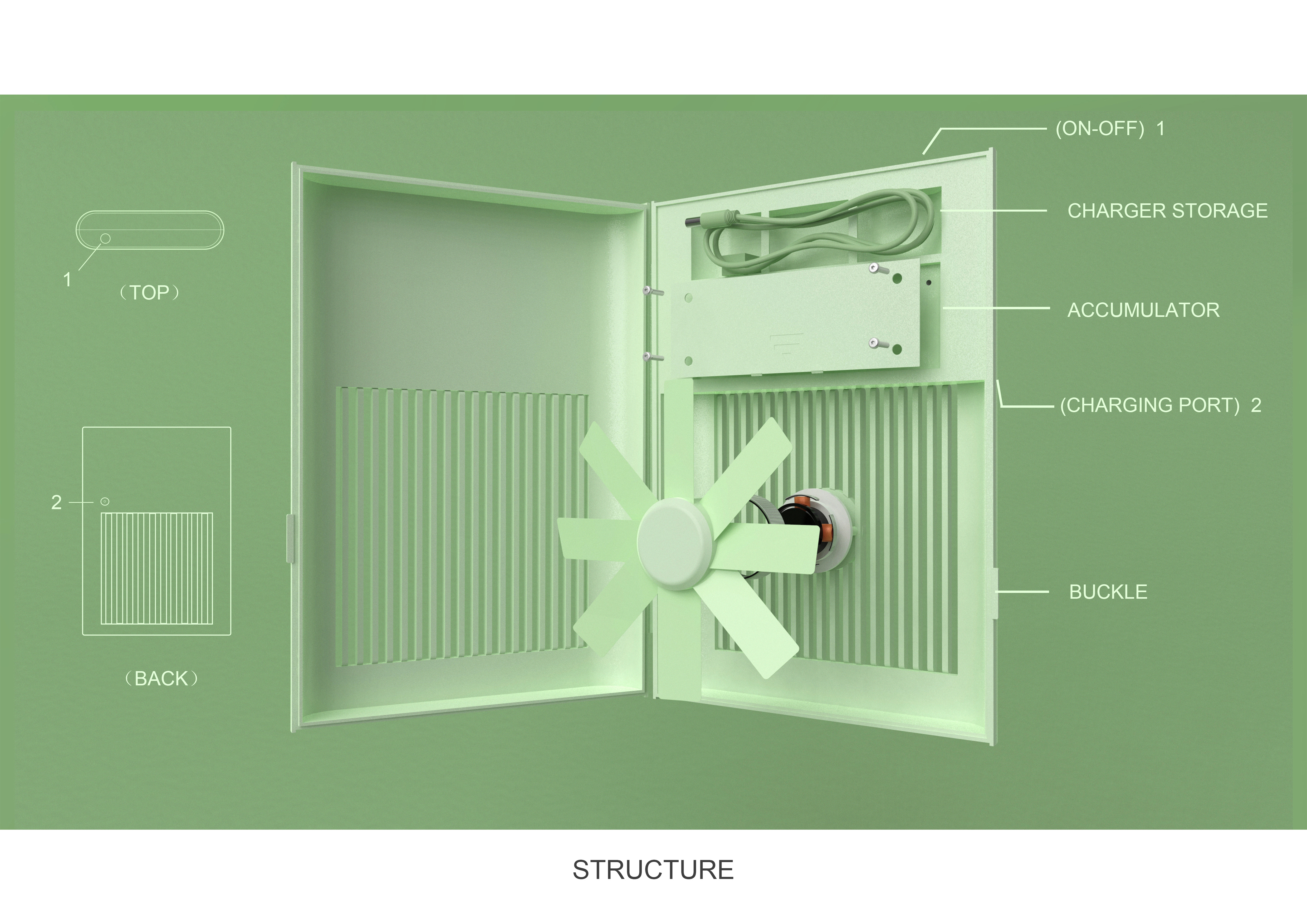 product design，Fan，Keyshot rendering，Late PS，Rhinoceros modeling，