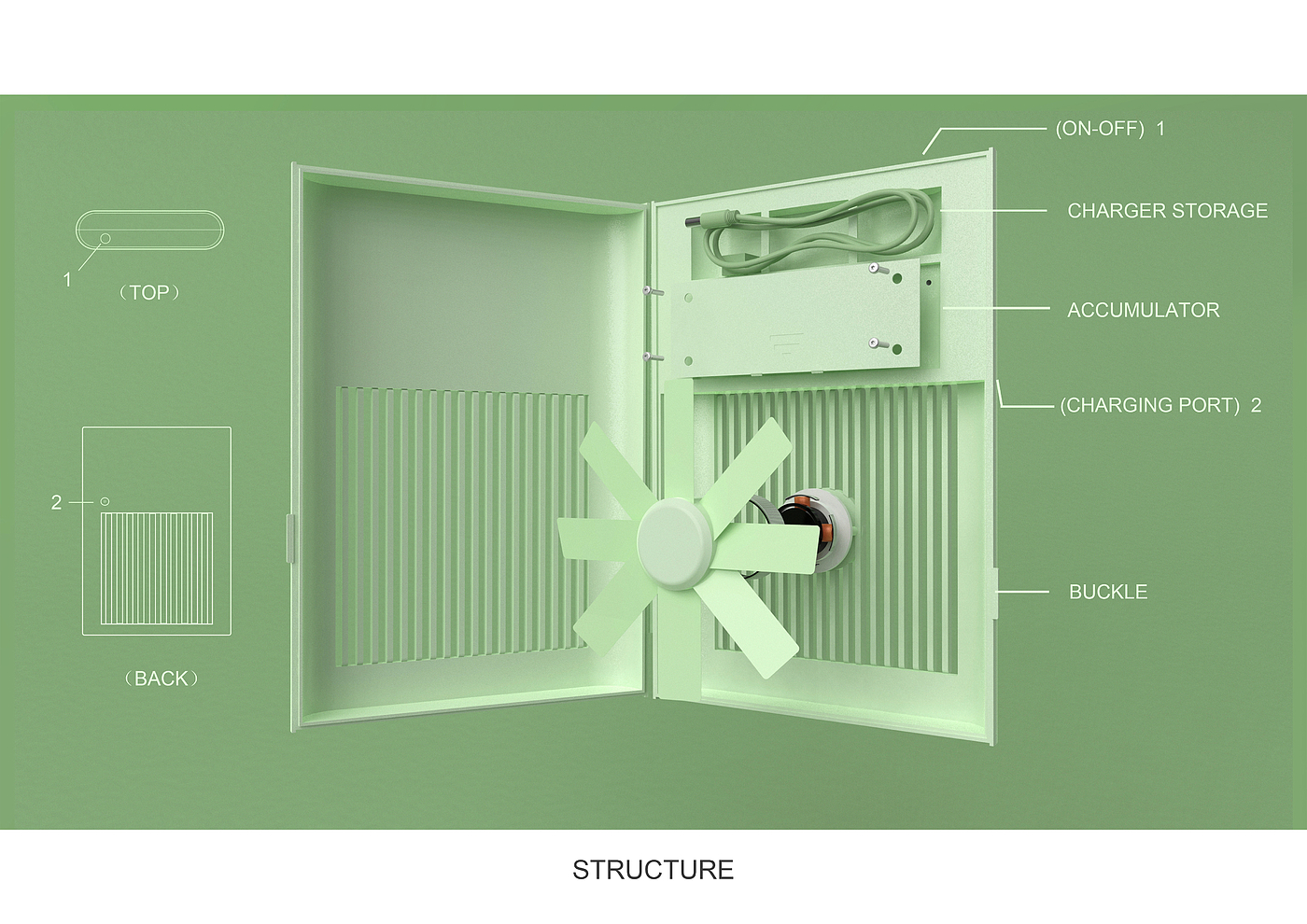 product design，Fan，Keyshot rendering，Late PS，Rhinoceros modeling，