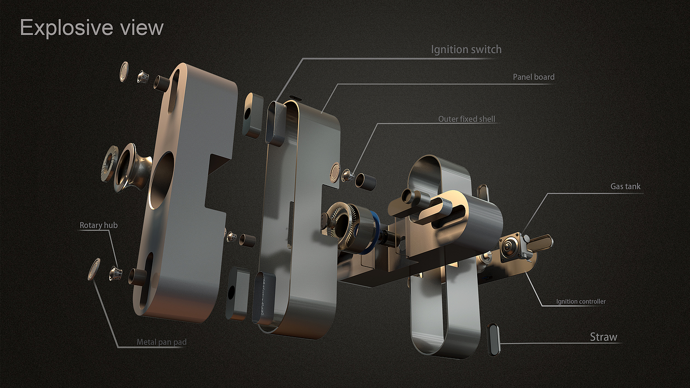 product design，Keyshot rendering，sample reels，Explosion diagram，Story board，Process diagram，Design process，Design expression，