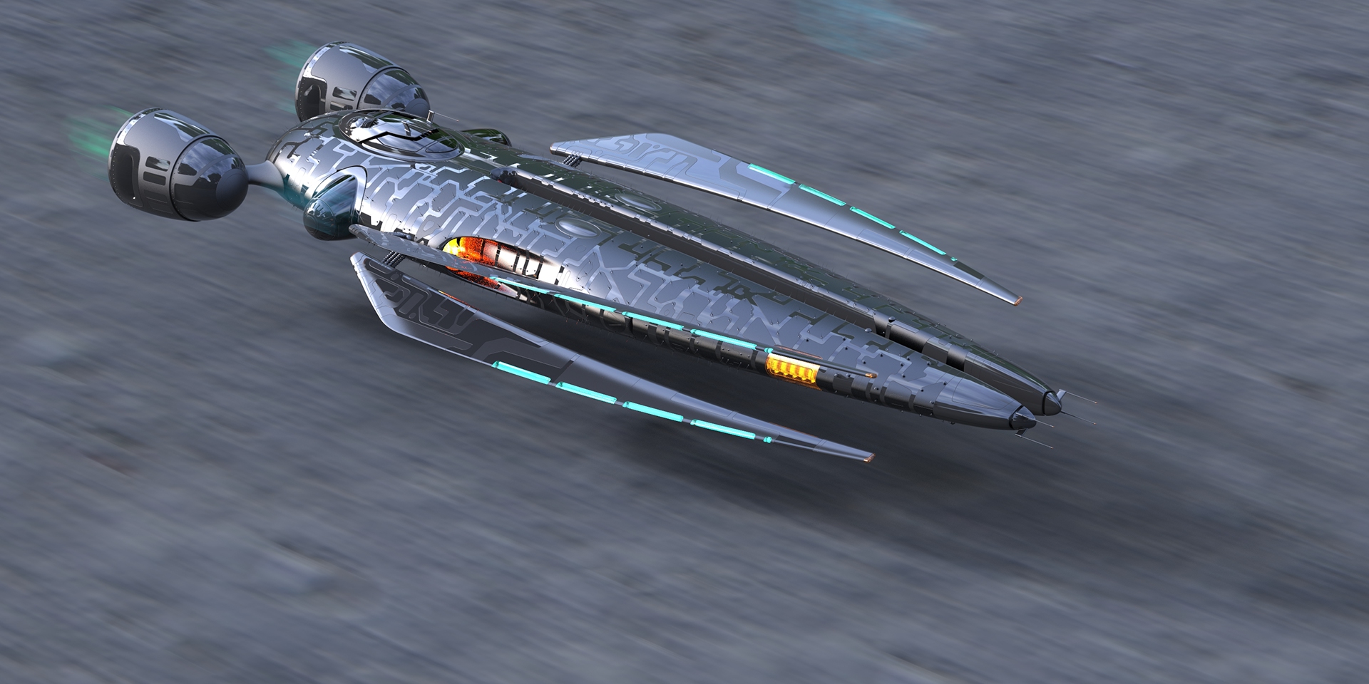 Metal，airship，3dmax，