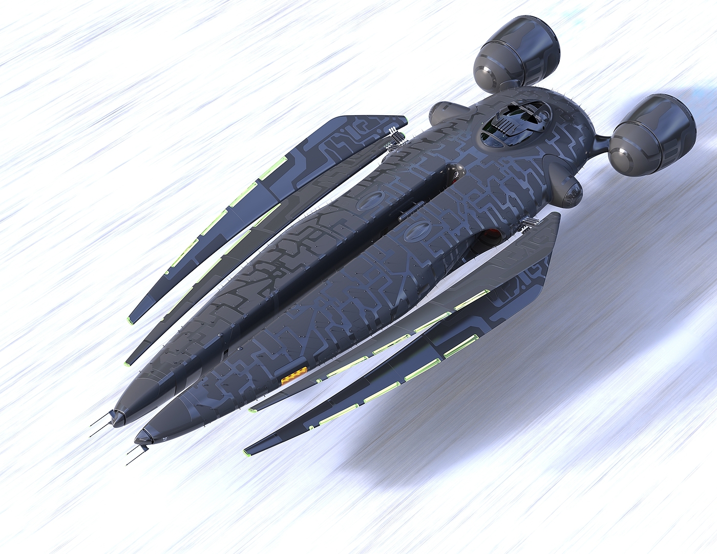 Metal，airship，3dmax，