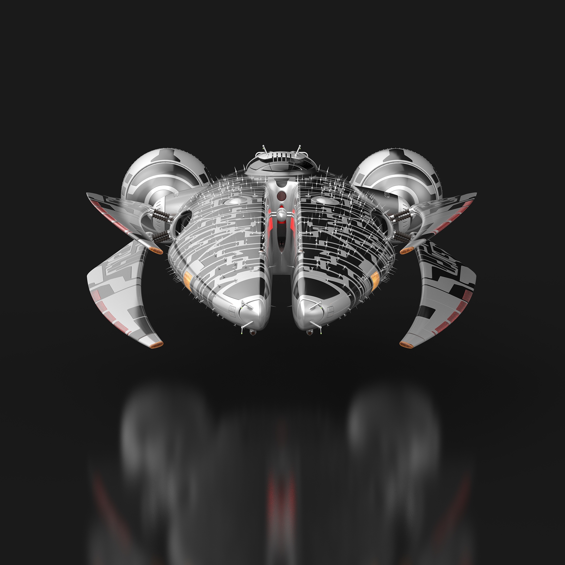 Metal，airship，3dmax，