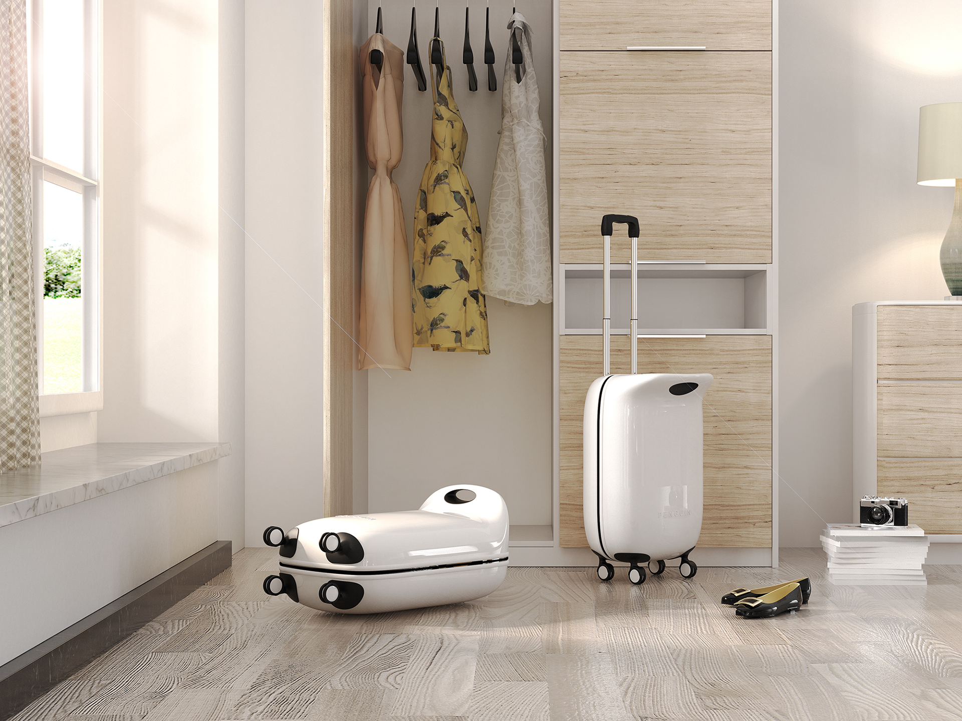 trunk，Draw bar box，streamline，penguin，