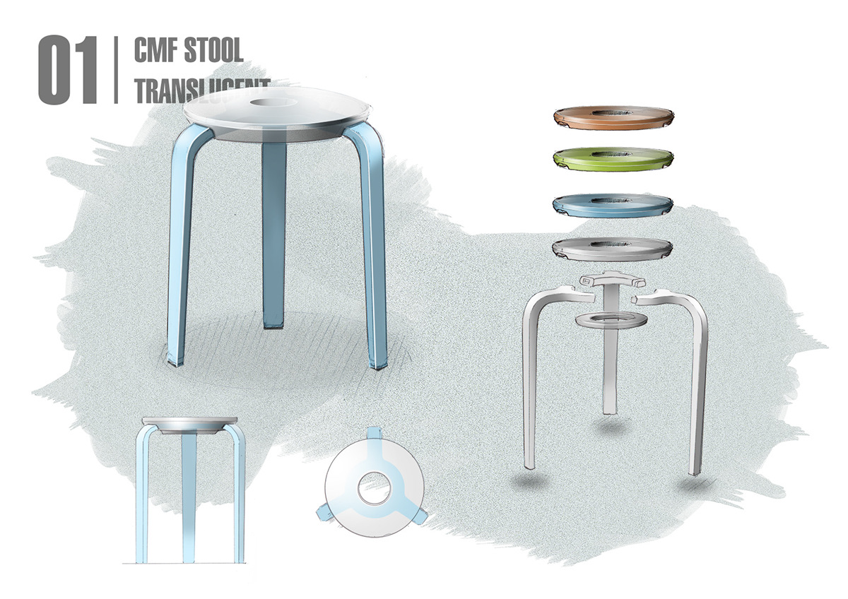 design sketch，stool，cmf，Furniture home，