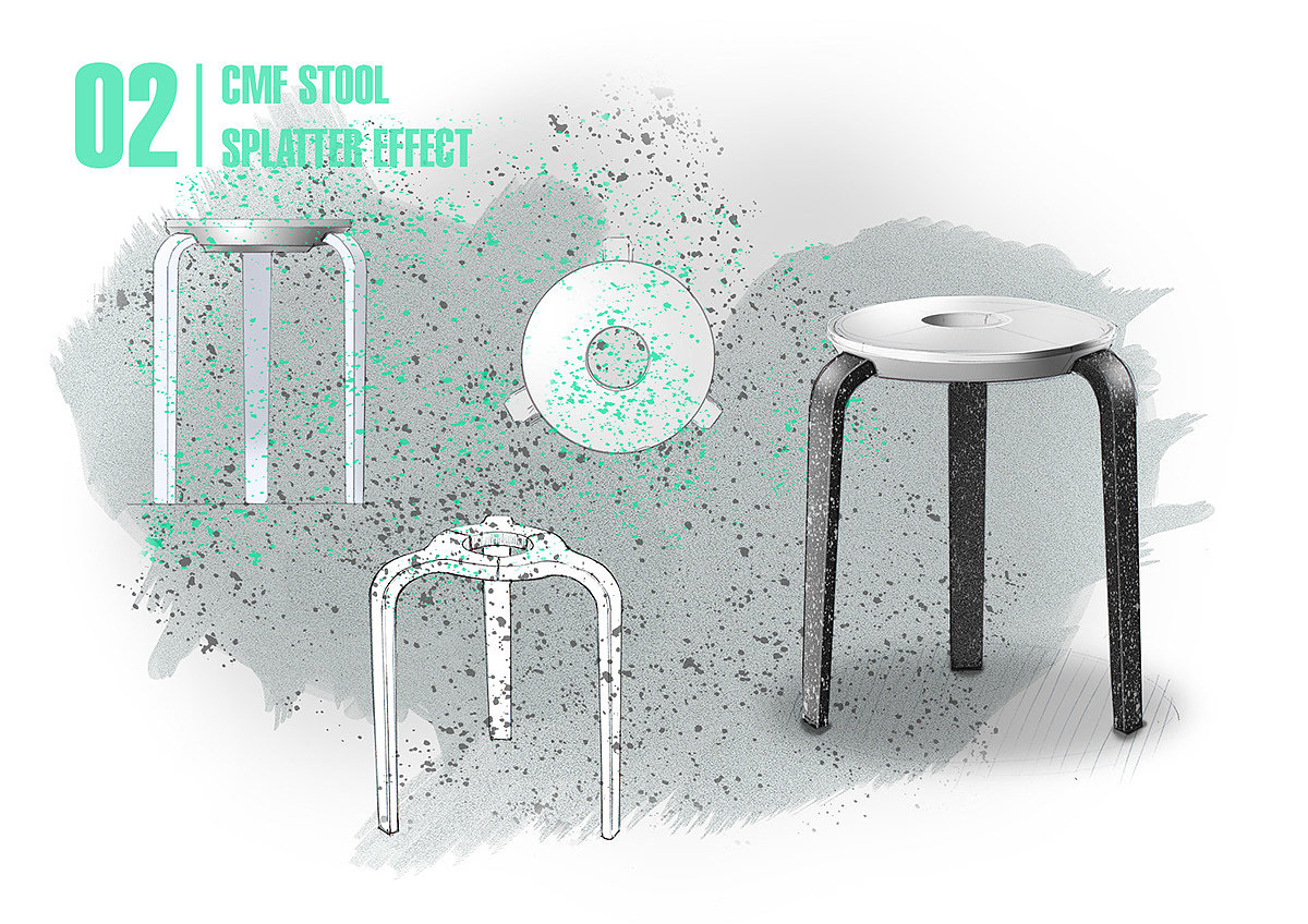 design sketch，stool，cmf，Furniture home，