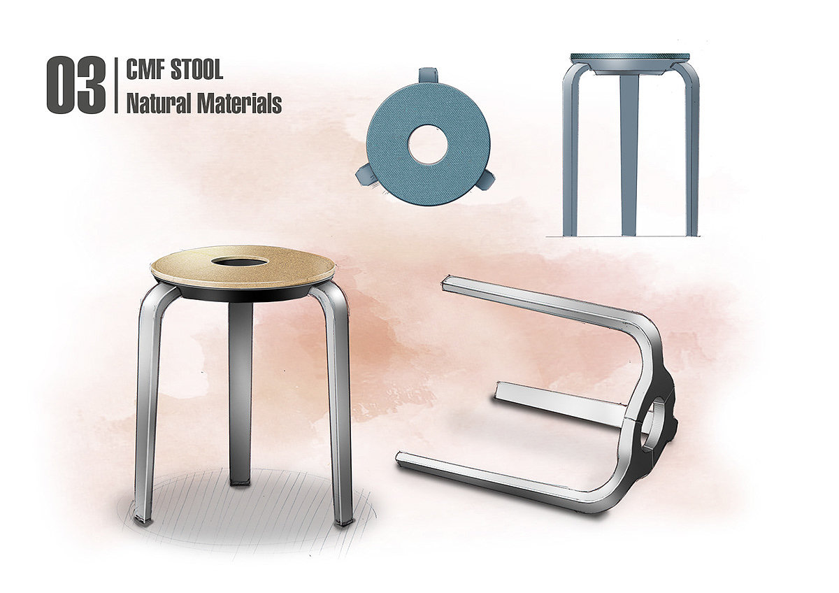 design sketch，stool，cmf，Furniture home，