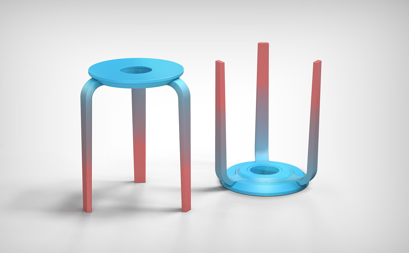 design sketch，stool，cmf，Furniture home，