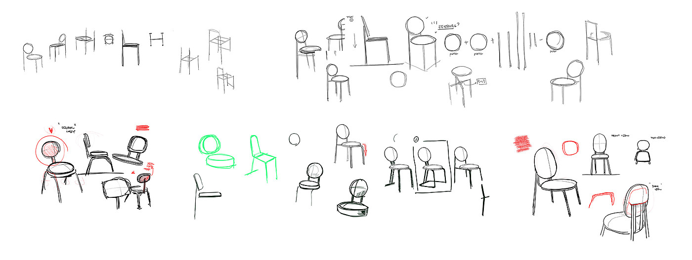 chair，Type O，colour，