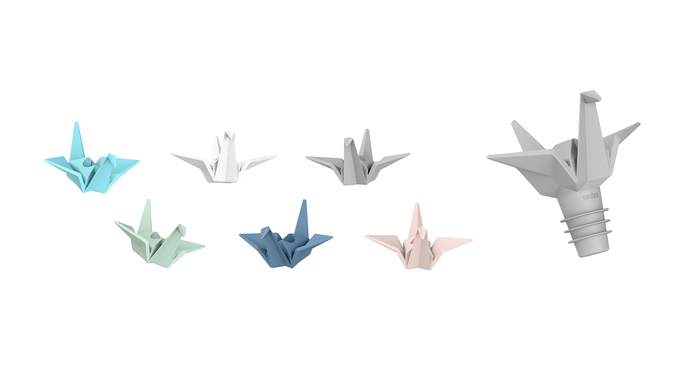 rubber，TPR，Thousand paper cranes，Origami，Bottle stopper，Martin Luu，