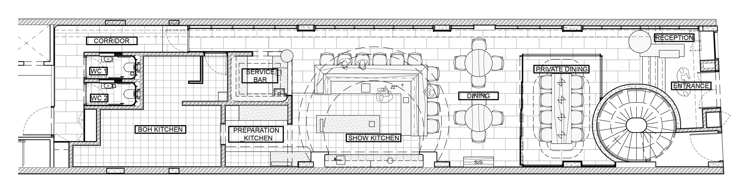 Isola ，restaurant，Singapore，indoor，Minimalist，