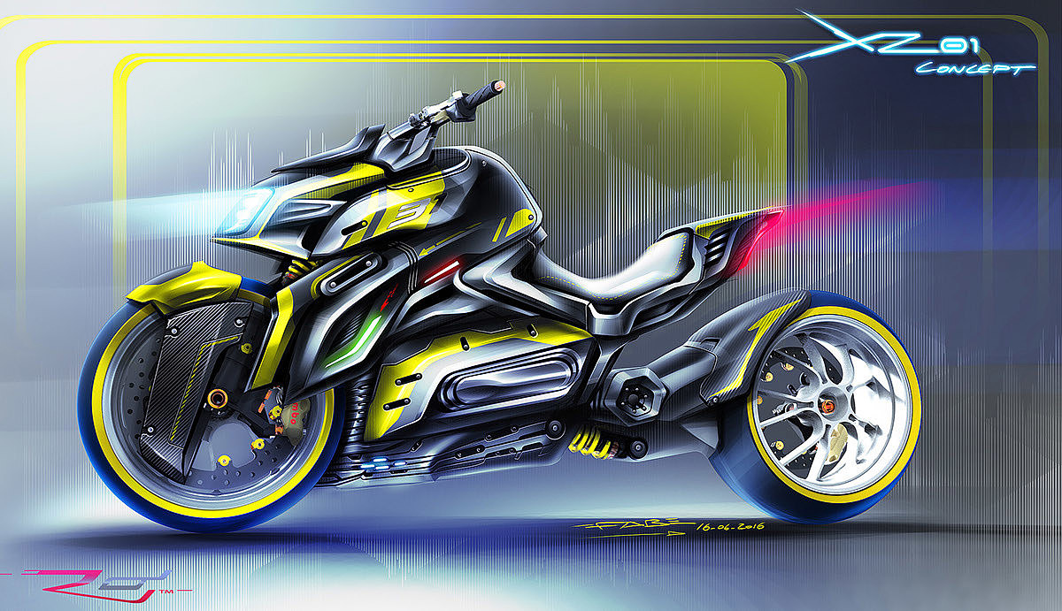 Automatic design，Hand drawn rendering，visual effect，Beautiful and fashionable，industrial design，