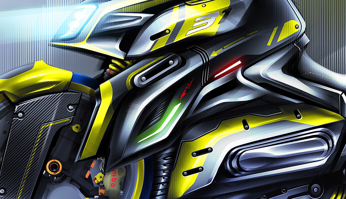 Automatic design，Hand drawn rendering，visual effect，Beautiful and fashionable，industrial design，