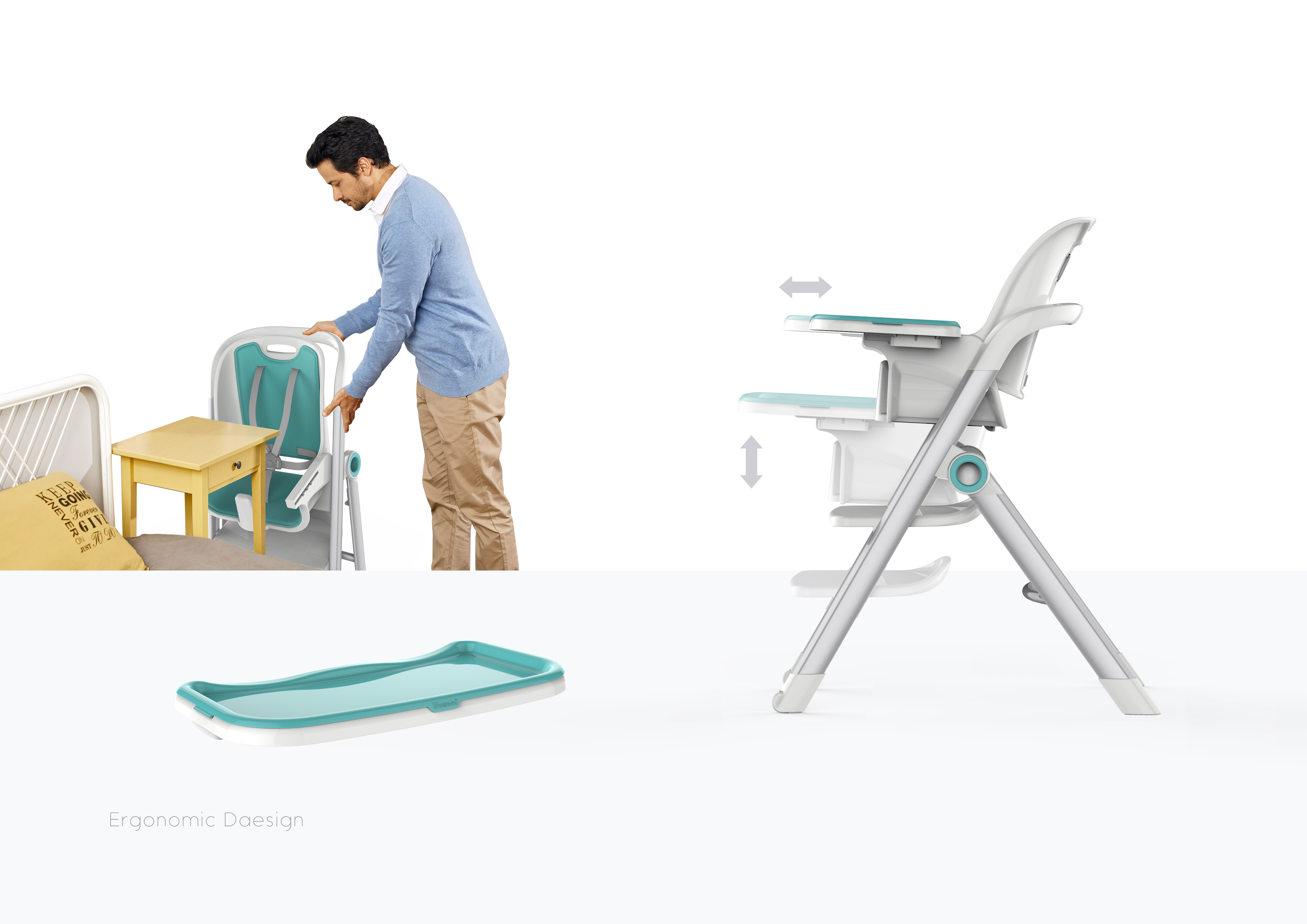 High chair ，Aibeili multifunctional children's dining chair，