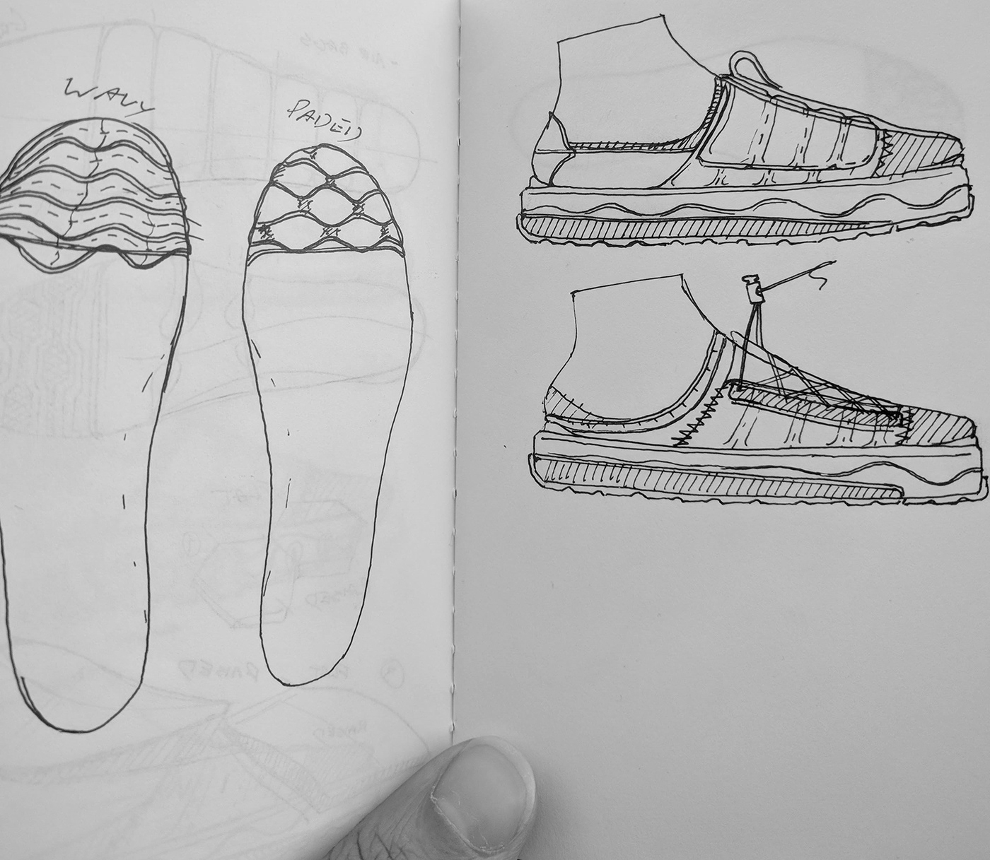 Hand drawn，sketch，shoes，W.I.P，