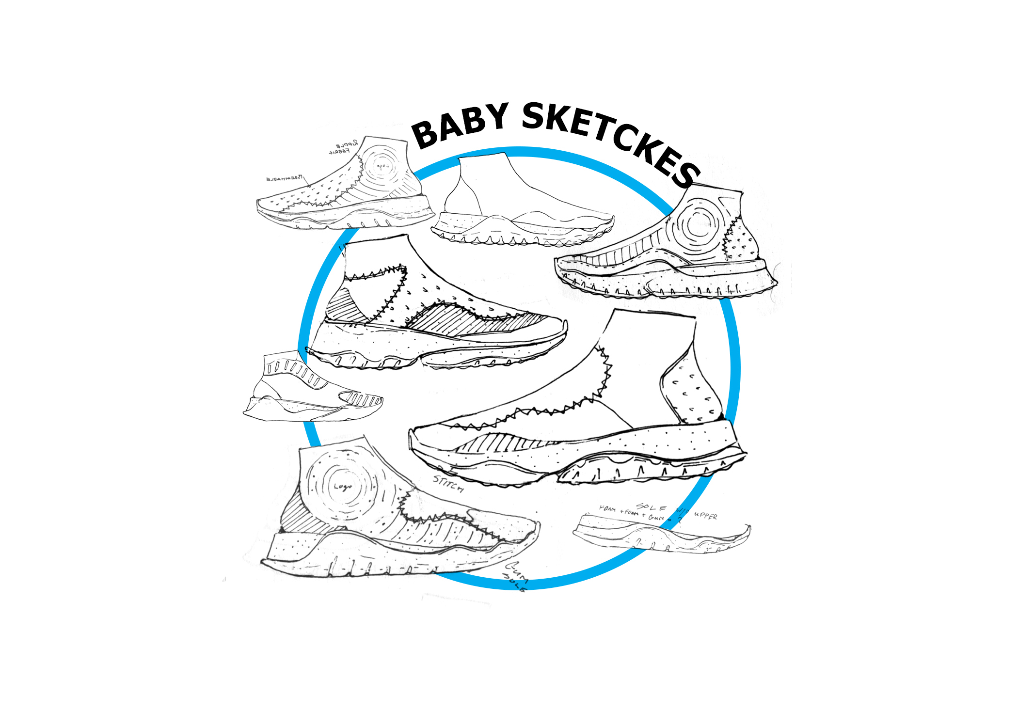 Hand drawn，sketch，shoes，W.I.P，