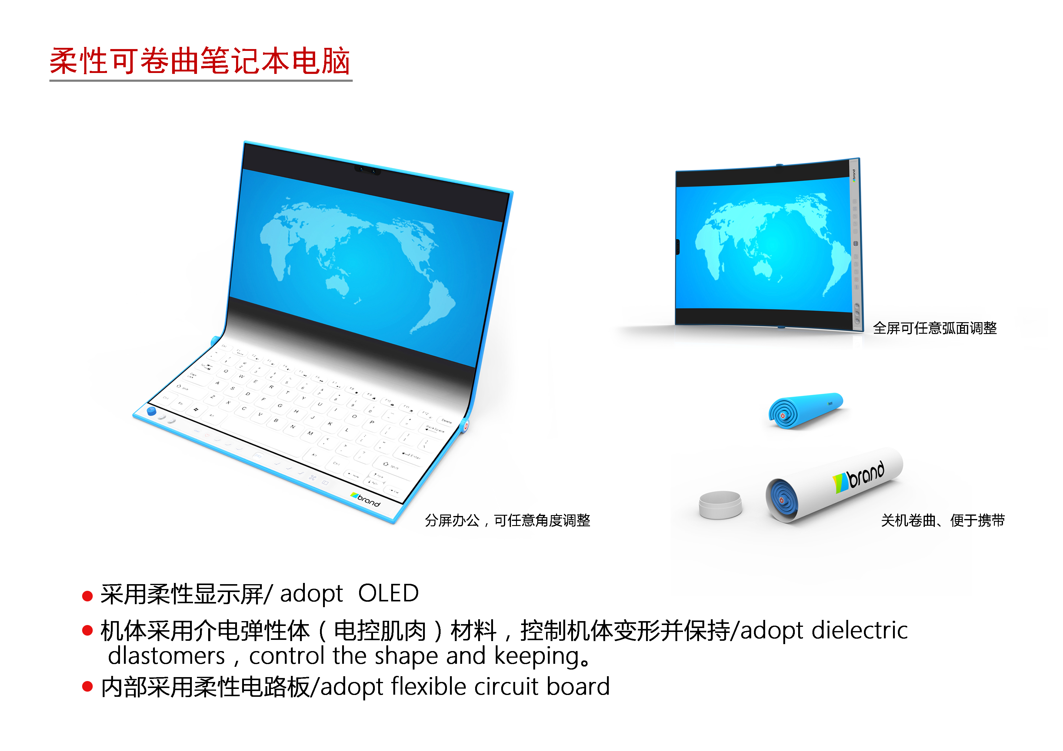 Scroll，Flexible circuit board，Dielectric elastomer，Flexible screen，