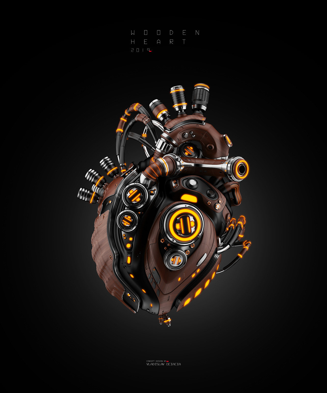游戏，渲染，Retro wooden heart，机械，木质，心脏，