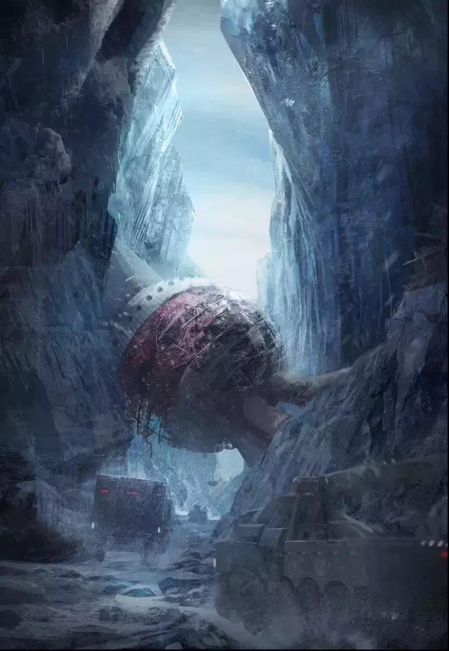 Hand drawn，vehicle，Automobile design，science fiction，Wandering the earth，Original painting，originality，