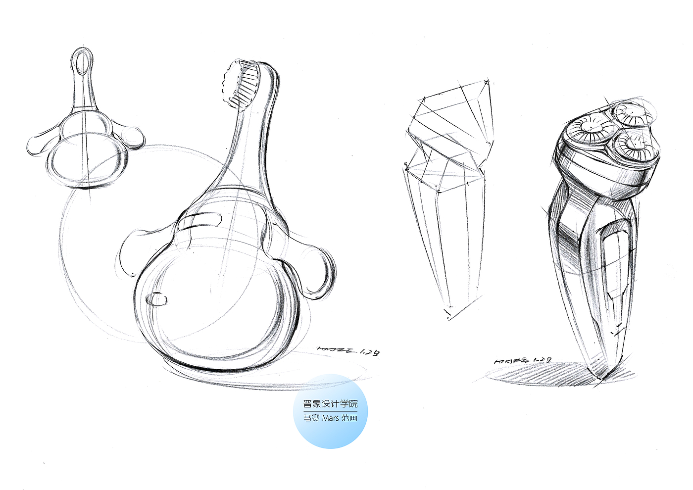 Product hand drawing tutorial，Marker rendering，Hand drawn sketch，