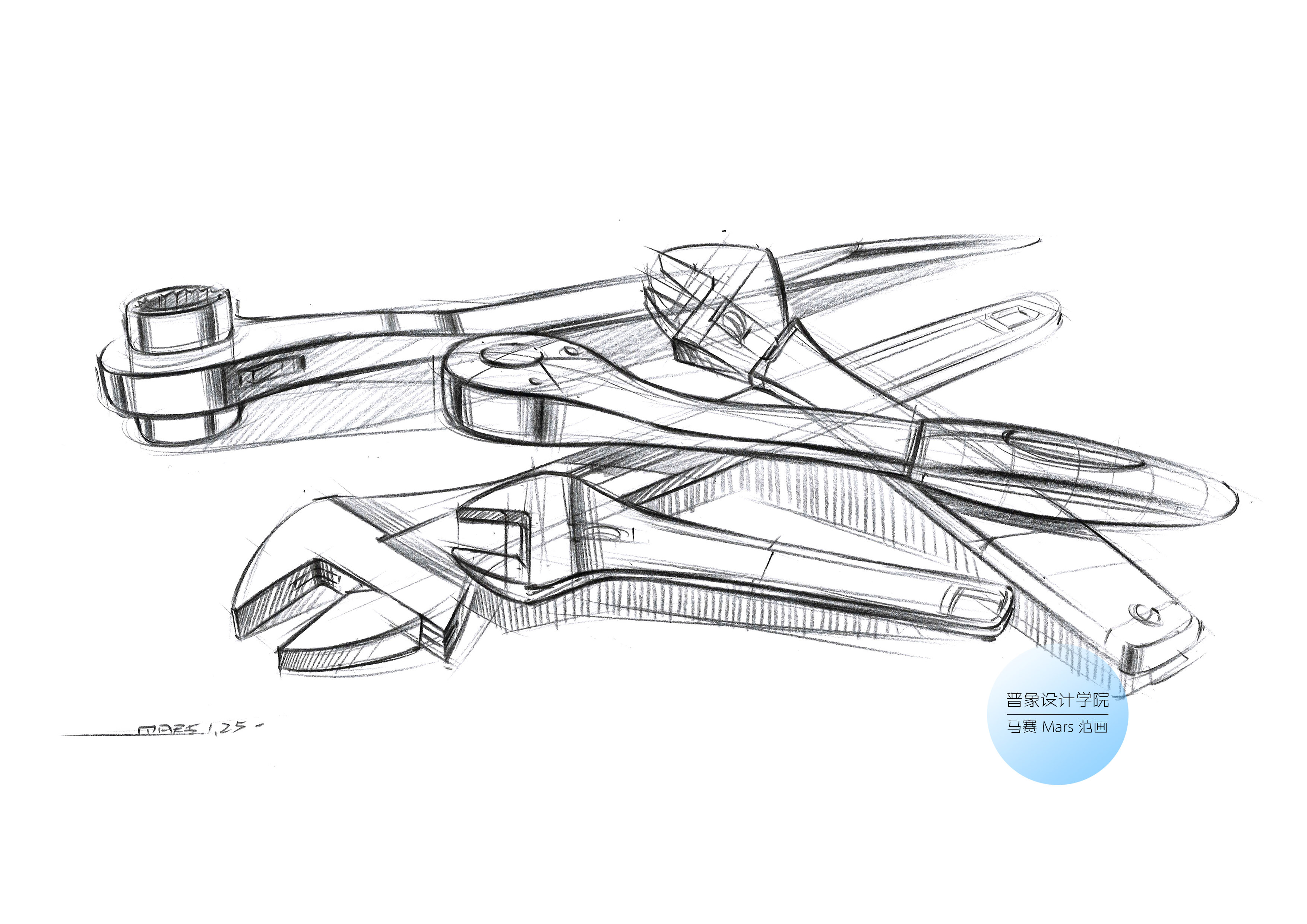Product hand drawing tutorial，Marker rendering，Hand drawn sketch，