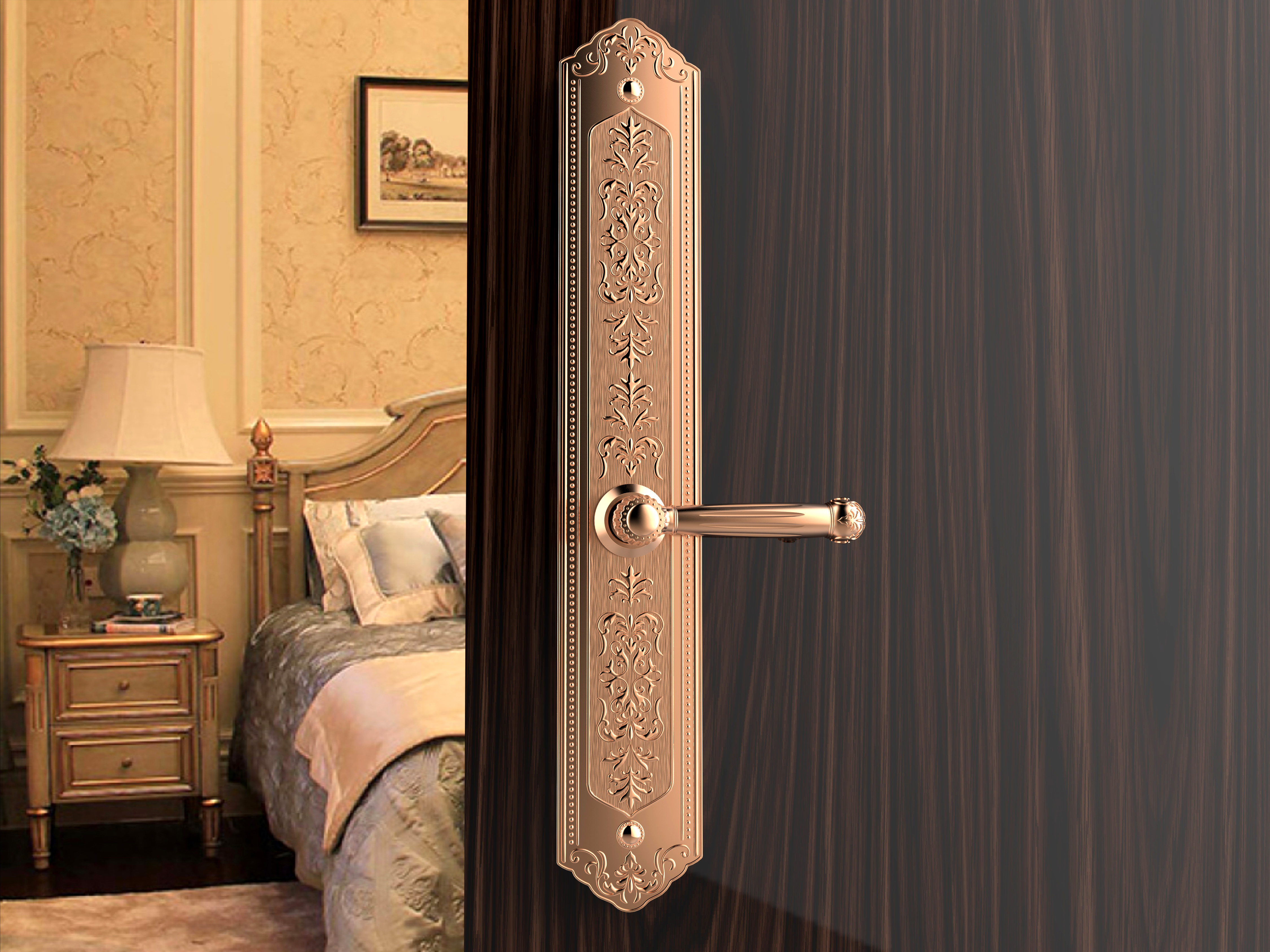 industrial design，European style，Simple European design，Door lock design，