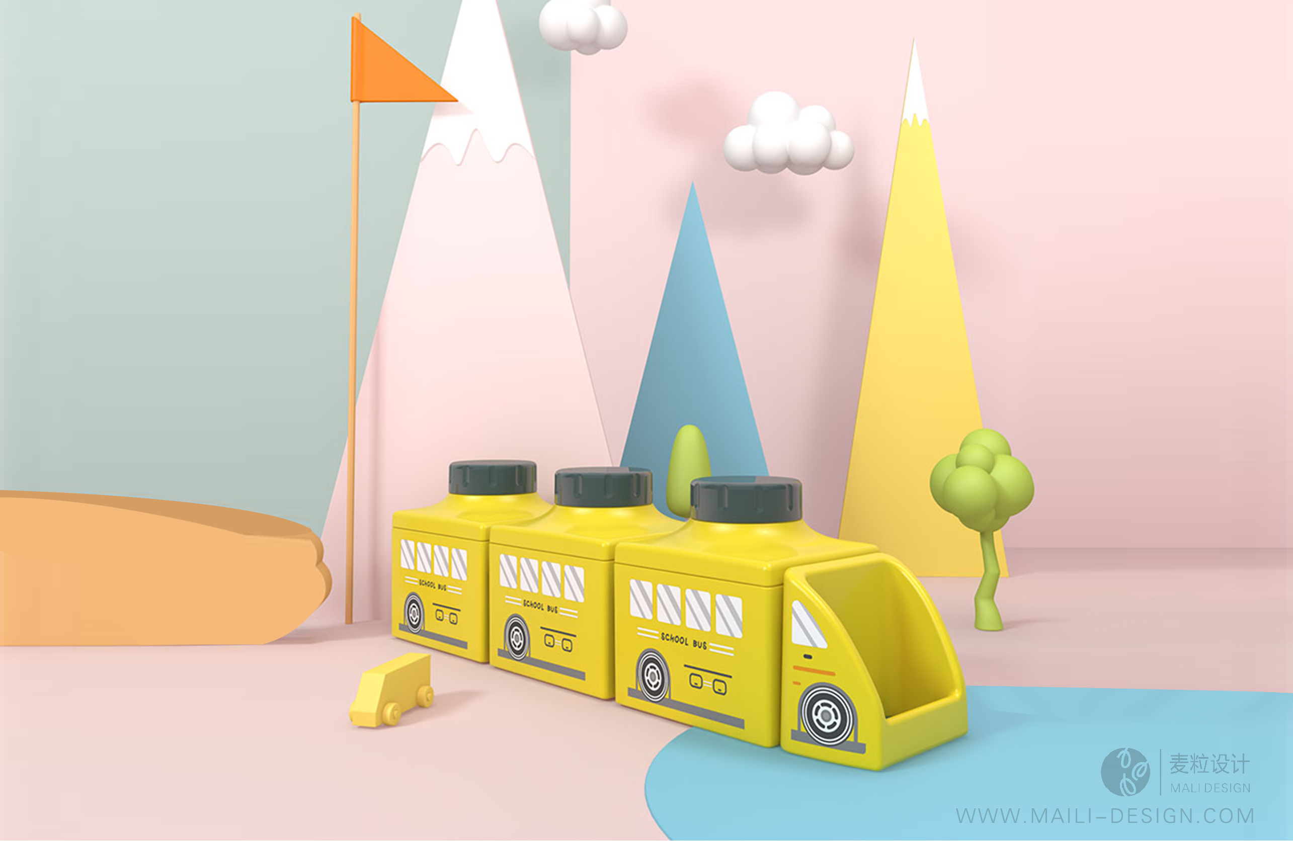 Portable，Milk powder box，Cartoon，children，automobile，