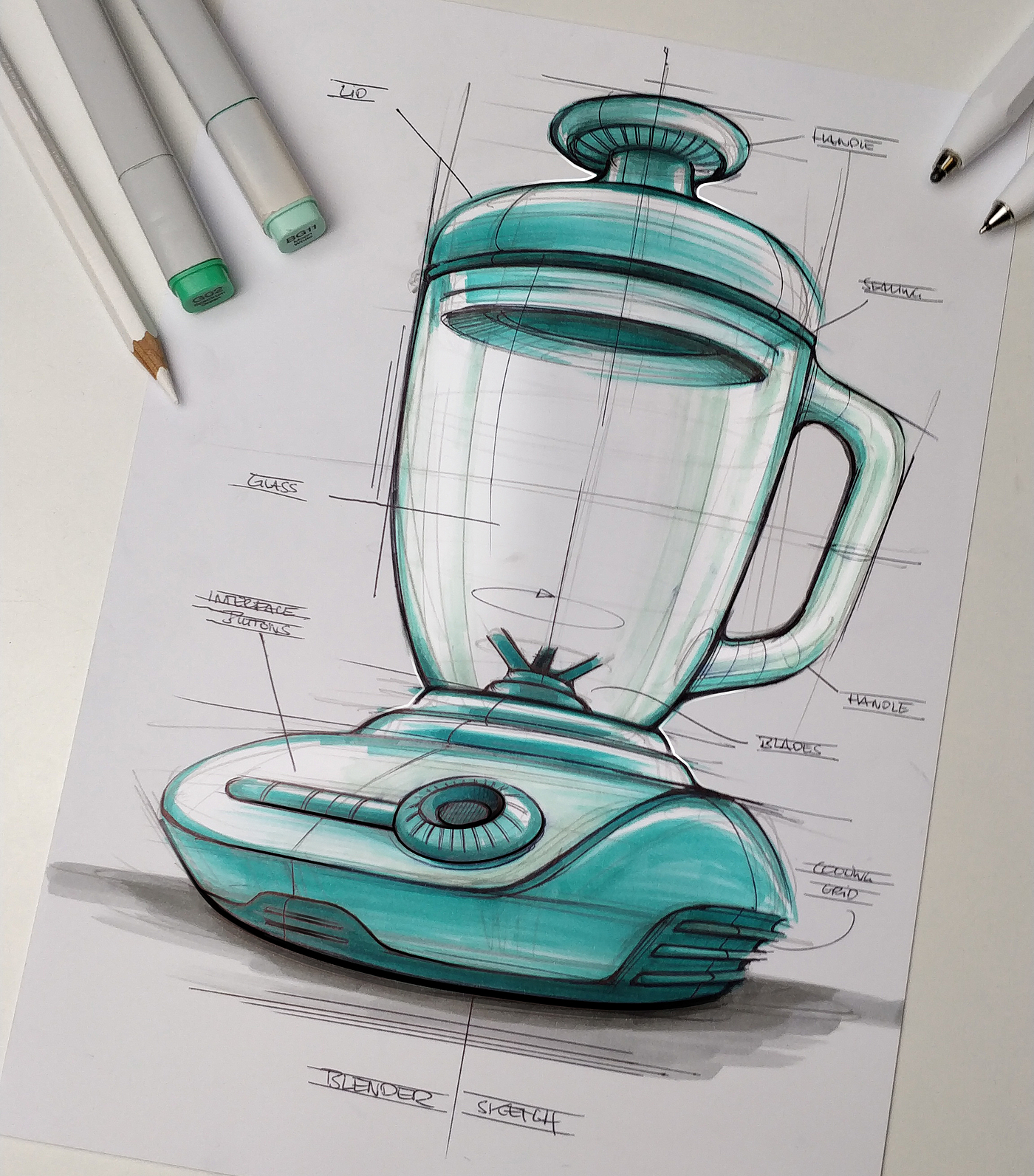 Marius Kindler，industrial design，Hand drawn，