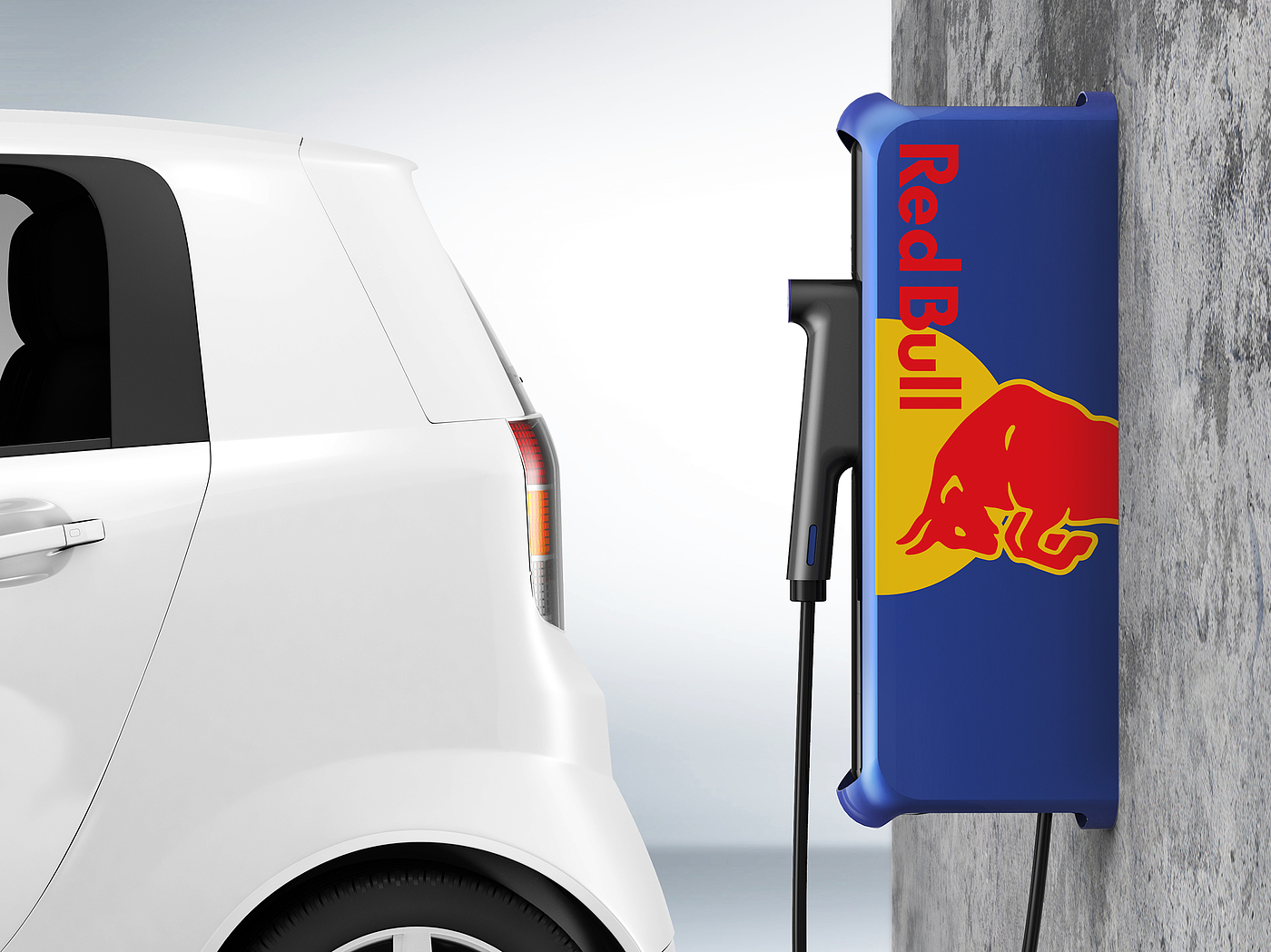 Electric vehicle，Charging pile，Red Bull，