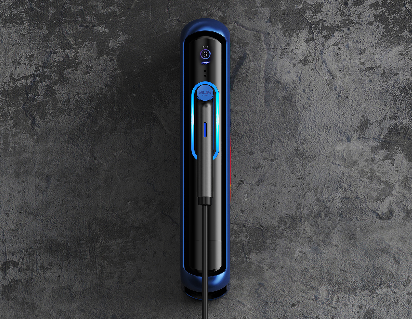 Electric vehicle，Charging pile，Red Bull，