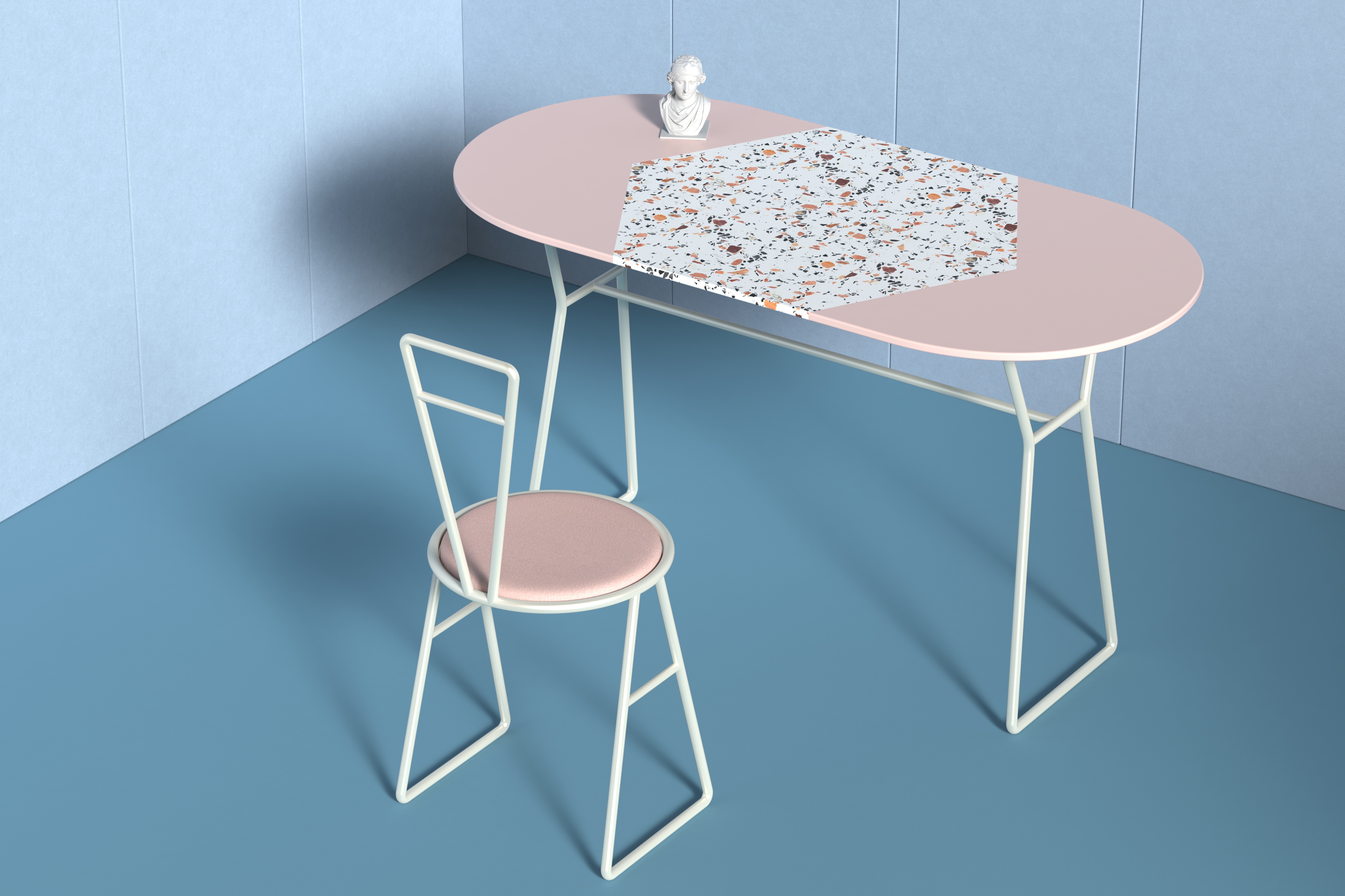 quiet，Tables and chairs，Sculpture，Macaroon，