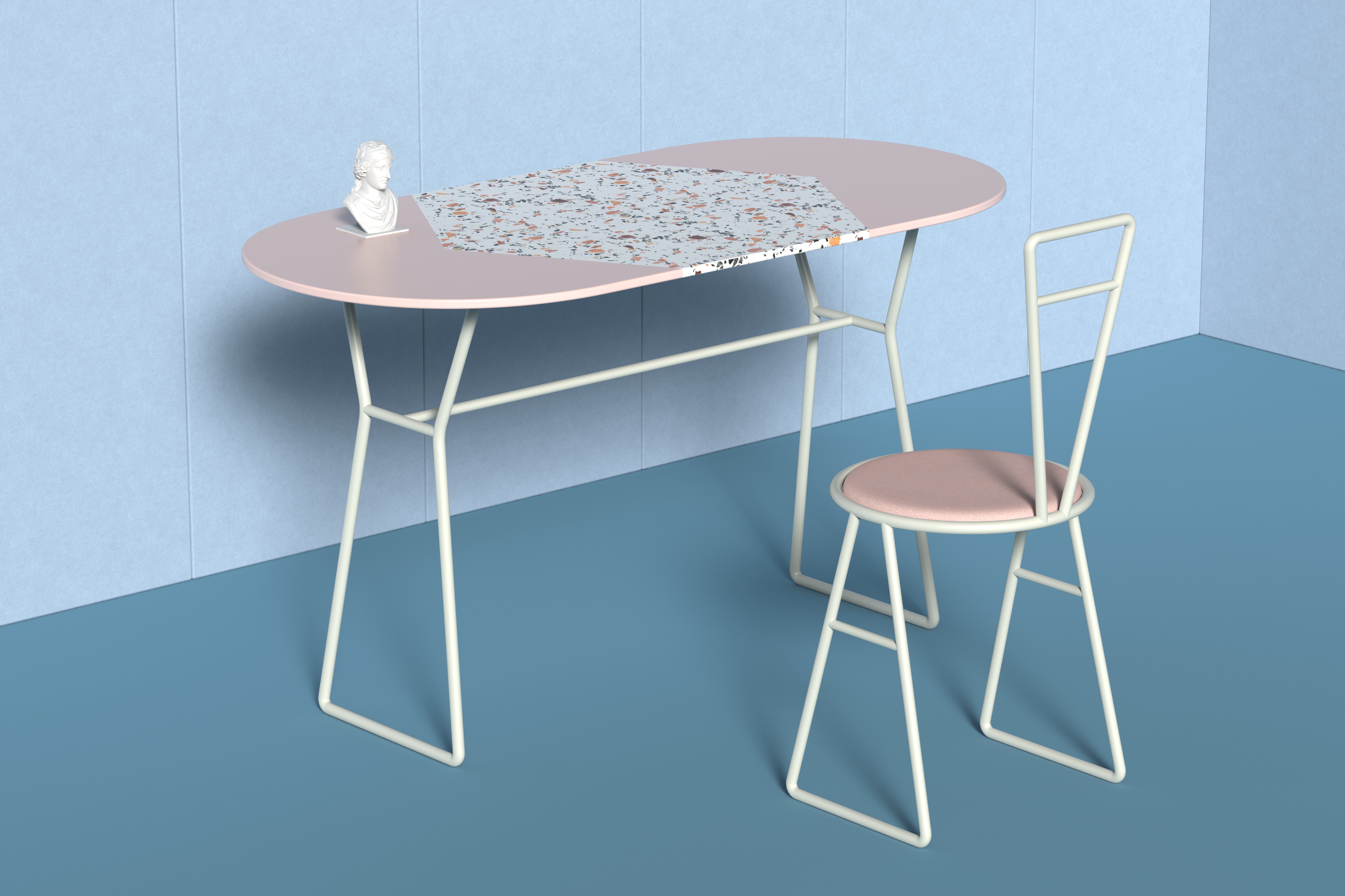 quiet，Tables and chairs，Sculpture，Macaroon，