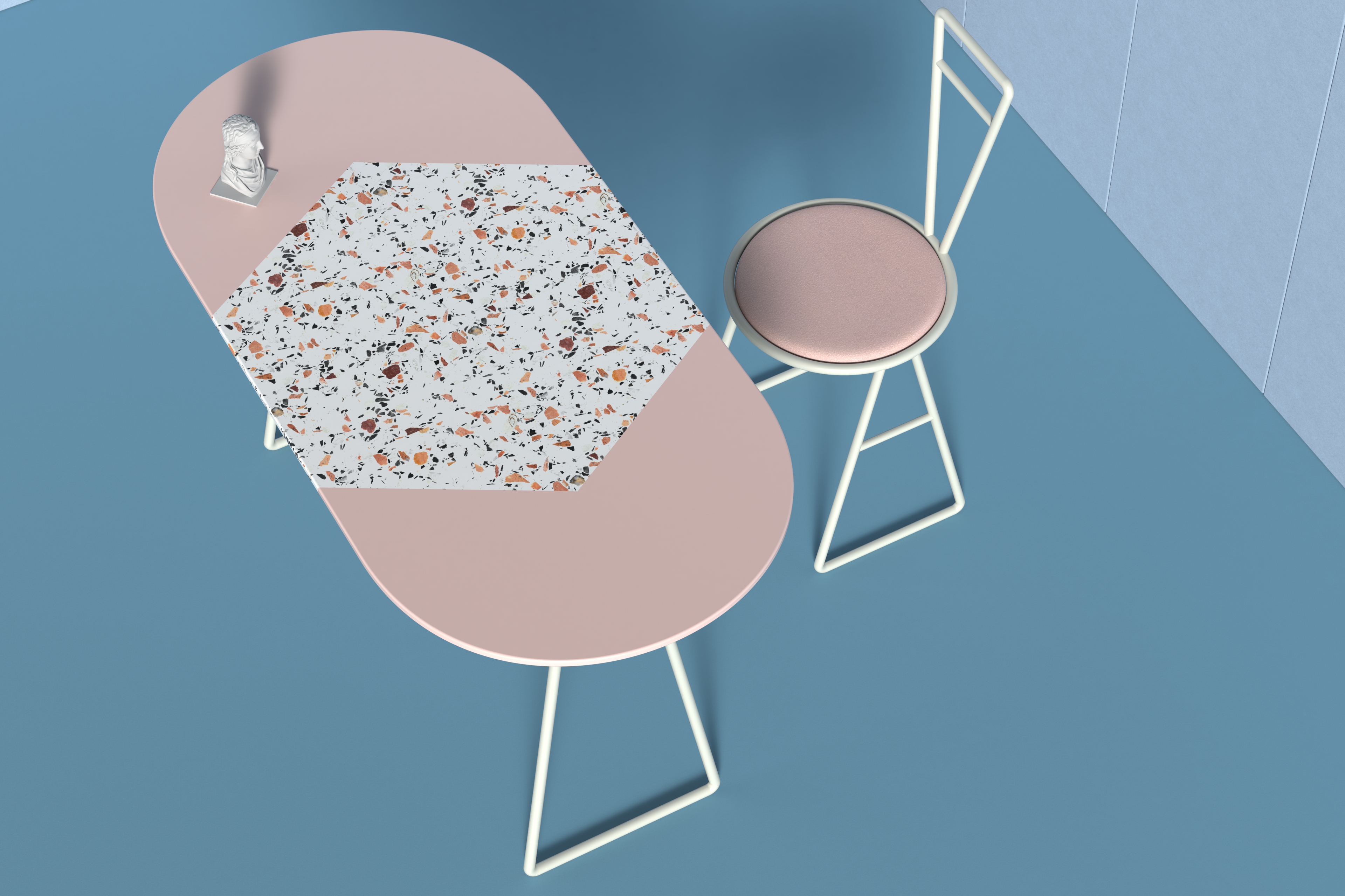 quiet，Tables and chairs，Sculpture，Macaroon，