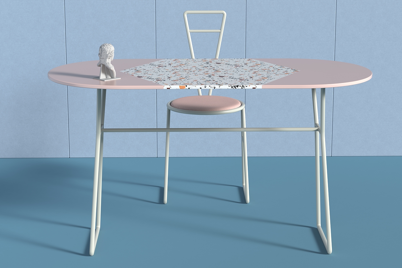 quiet，Tables and chairs，Sculpture，Macaroon，